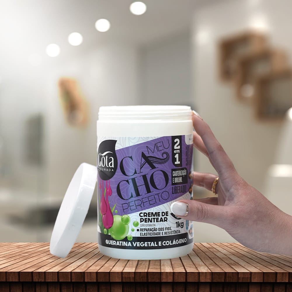 Crema De Peinar Mis Rizos Perfectos Queratina Vegetal y Colágeno 1 Kg