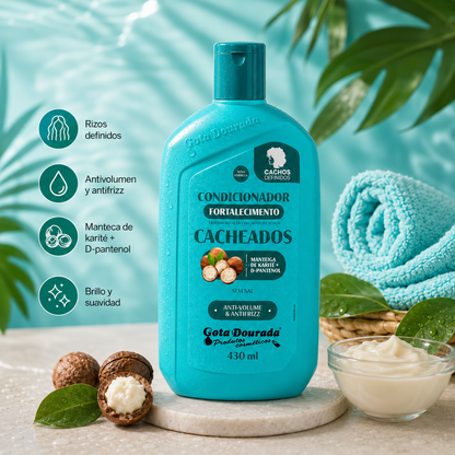 acondicionador rizo perfecto fortalecimiento antifrizz antivolumen gota dourada