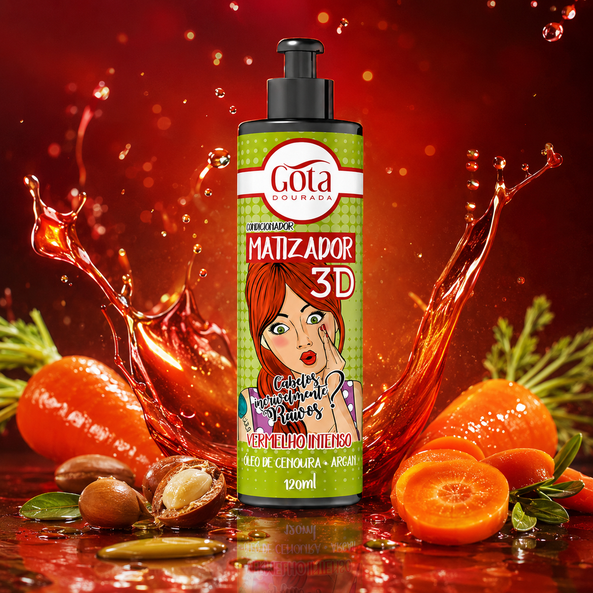 Acondicionador Matizador 3D Rojo Intenso 120 ml Marca Gota Dorada - Chile
