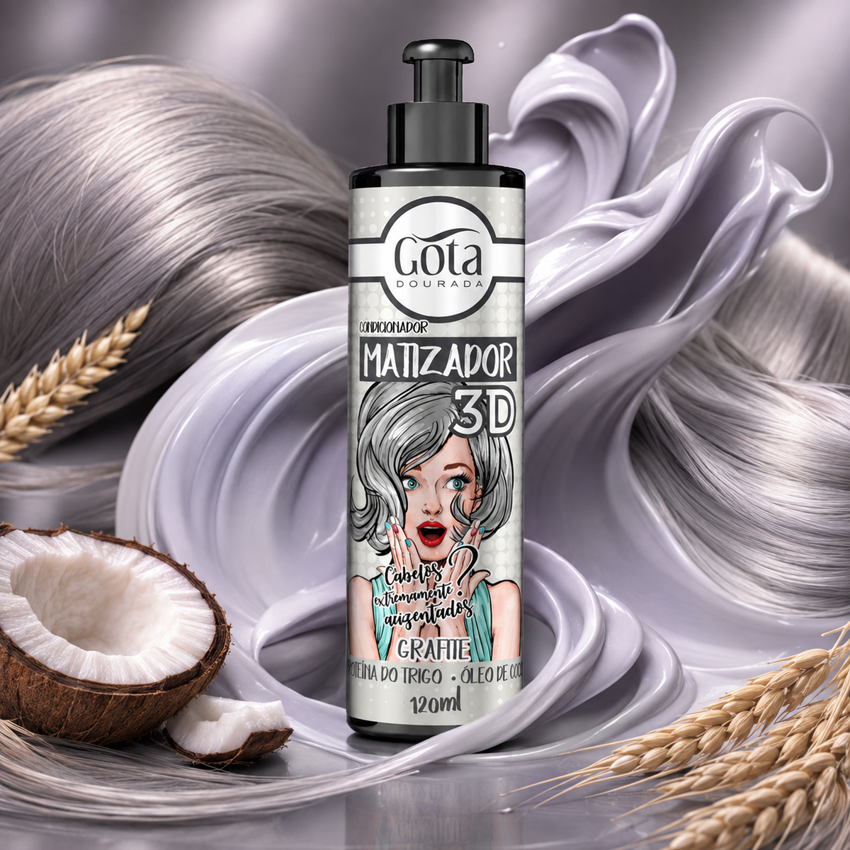 Acondicionador Matizador 3D Grafito 120 ml Marca Gota Dorada - Chile