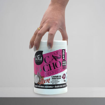 gota dourada crema de peinar meu cacho perfeito aceite de coco aceite de macadamia