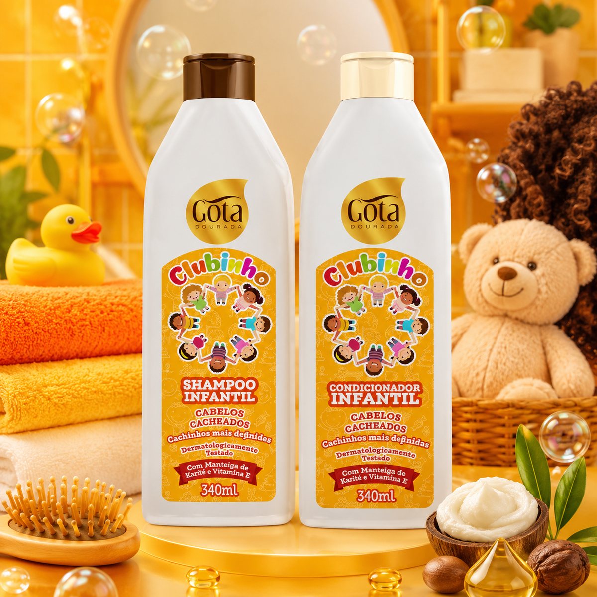 Club niño Rizos Shampoo y Acondicionador Marca Gota Dorada - Chile