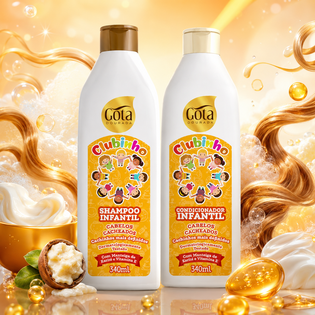 Club niño Rizos Shampoo y Acondicionador Marca Gota Dorada - Chile
