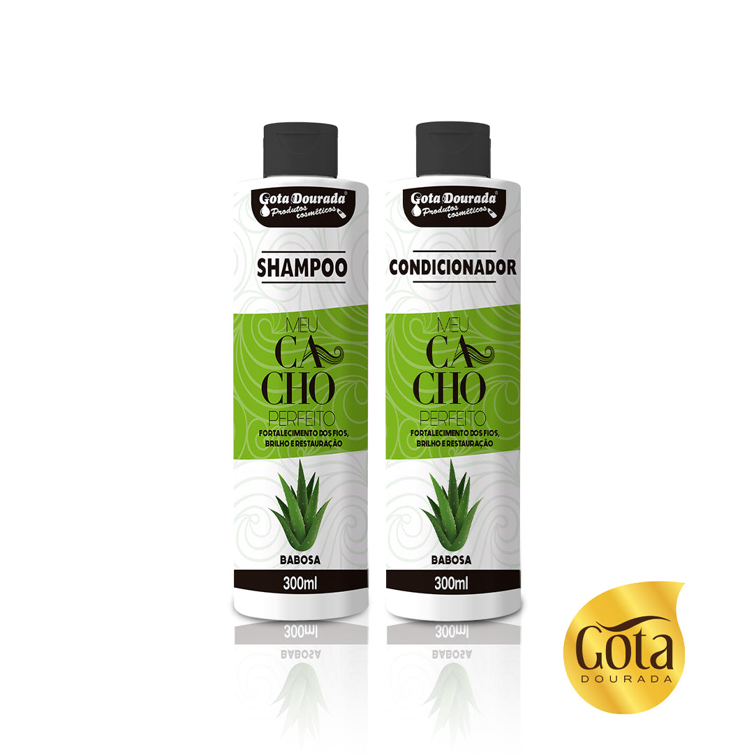 kit shampoo aocndicionador rizos perfectos gota dourada