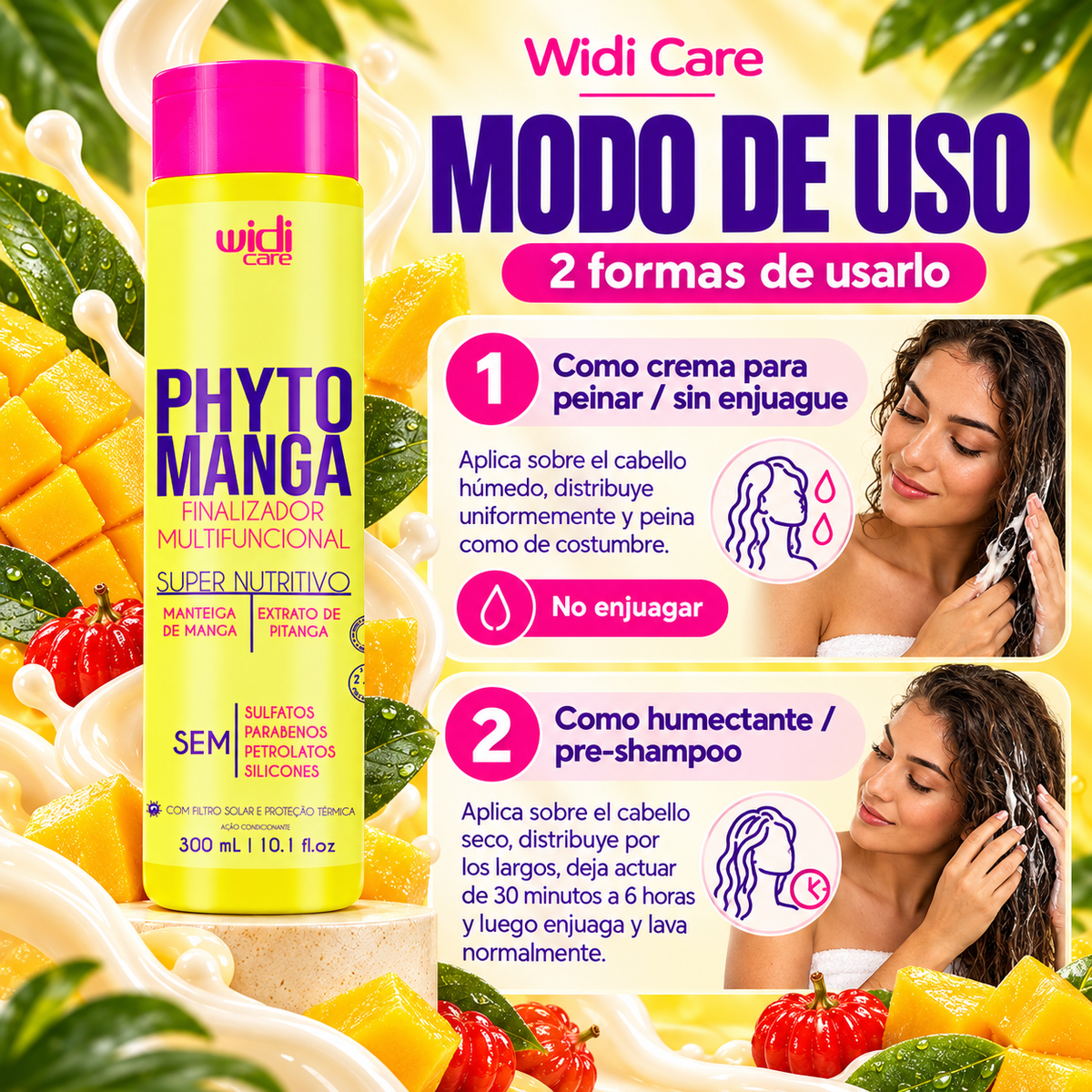 PhytoManga Finalizador Multifuncional Super Nutritivo 300 ml Marca Widi Care - Chile