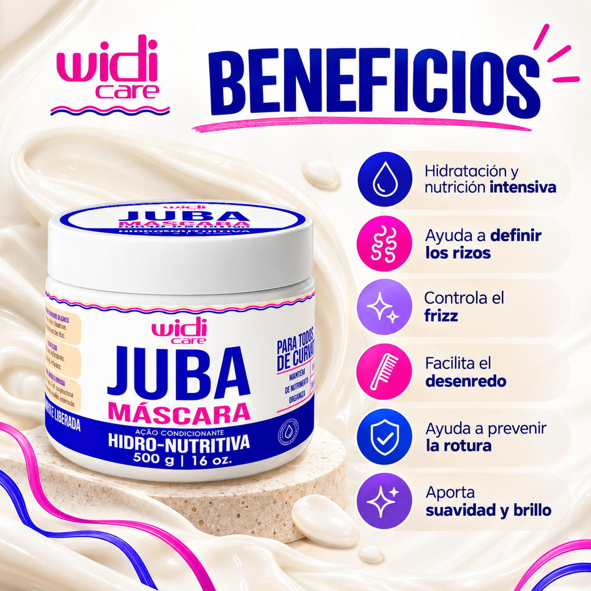 Juba Mascarilla Hidronutritiva Acondicionante 500 g Marca Widi Care - Chile