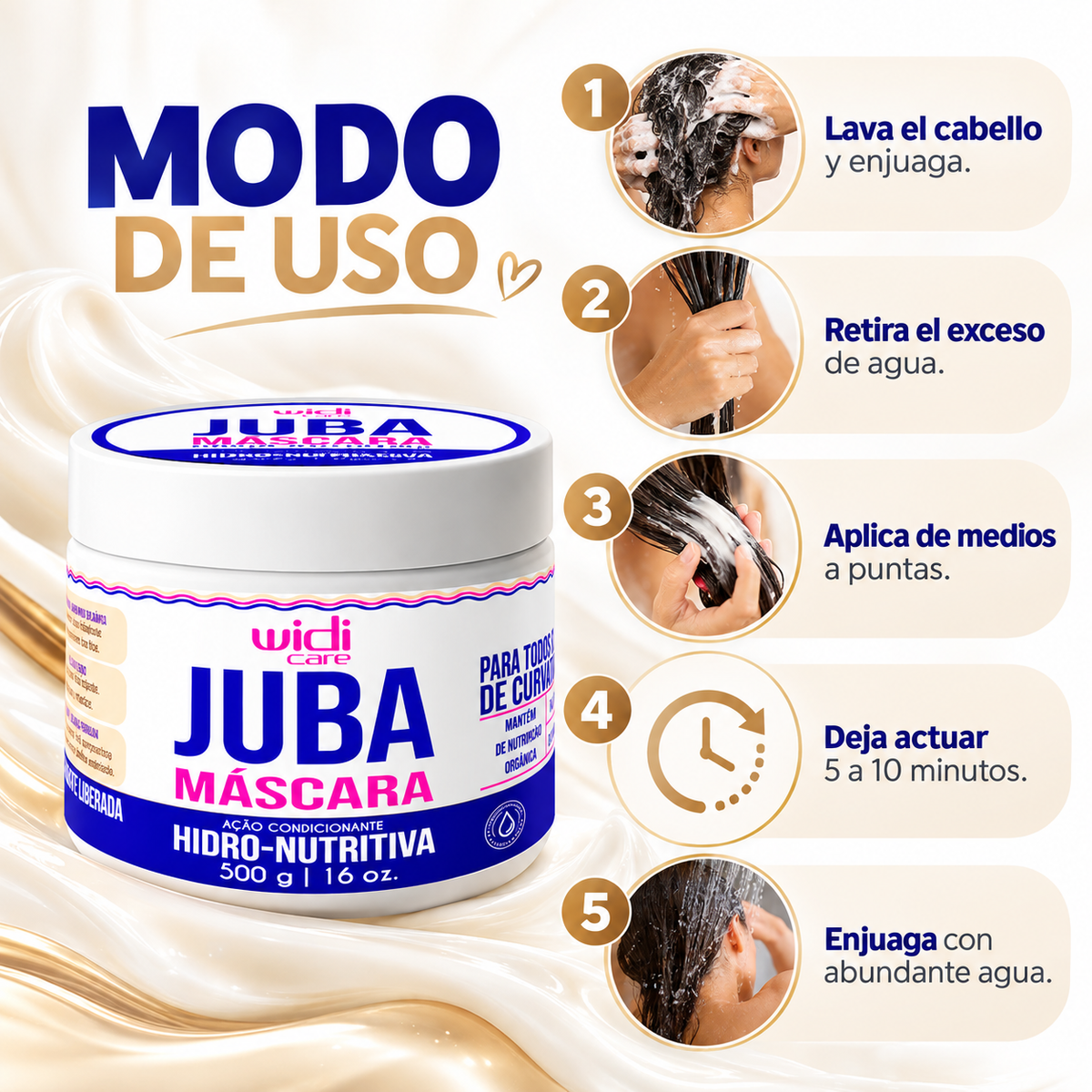 Juba Mascarilla Hidronutritiva Acondicionante 500 g Marca Widi Care - Chile