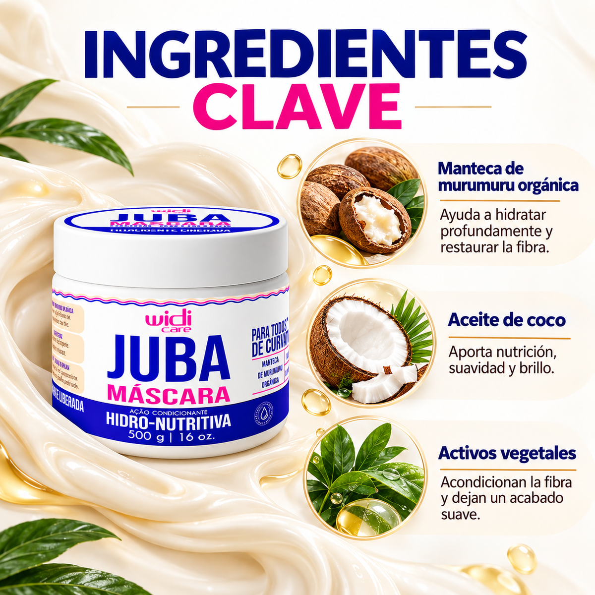 Juba Mascarilla Hidronutritiva Acondicionante 500 g Marca Widi Care - Chile