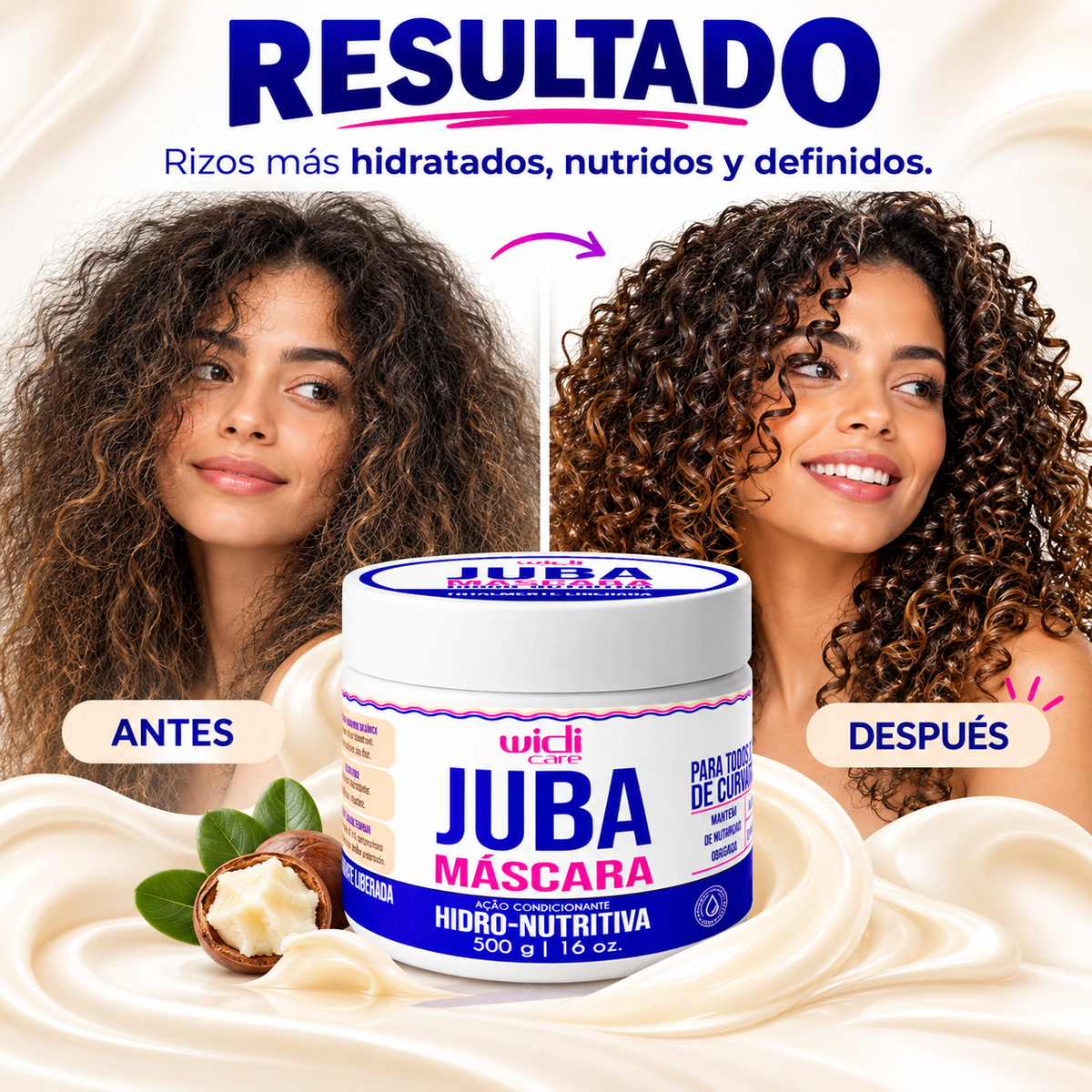 Juba Mascarilla Hidronutritiva Acondicionante 500 g Marca Widi Care - Chile
