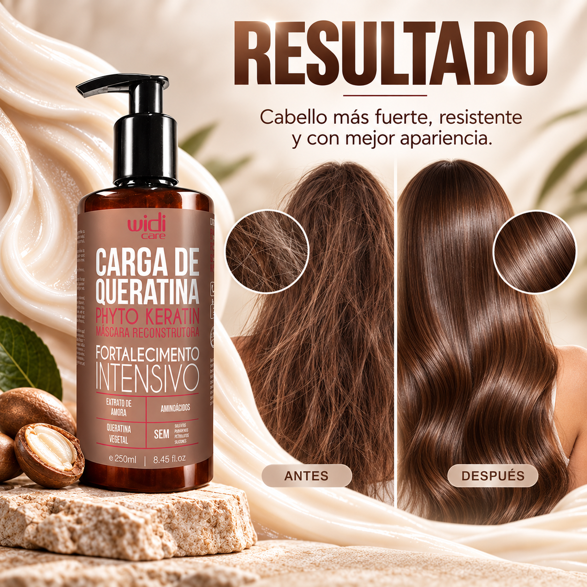 Phyto Keratin Mascarilla Reconstructora 250 ml Carga de Queratina Marca Widi Care - Chile