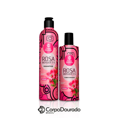 kit shampoo y acondicionador rosa mosqueta corpo dourado