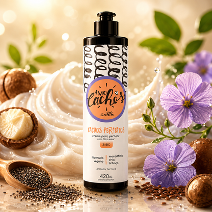 rizos perfectos griffus 3abc crema para peinar rizos vegana macadamia chia y linaza