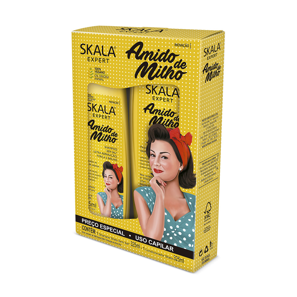 skala kit amido de milho shampoo y acondicionador