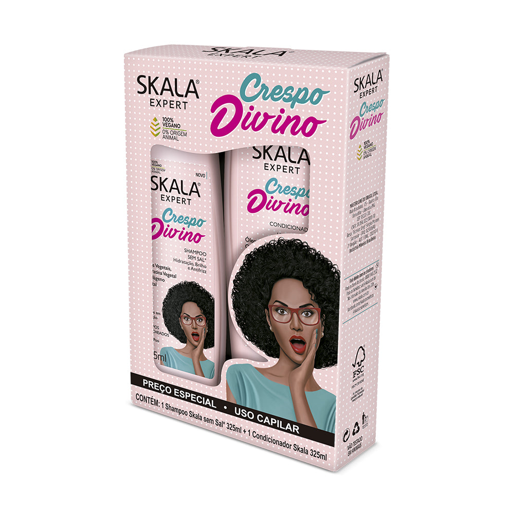 empaque kit crespo divino shampoo y acondicionador SKALA