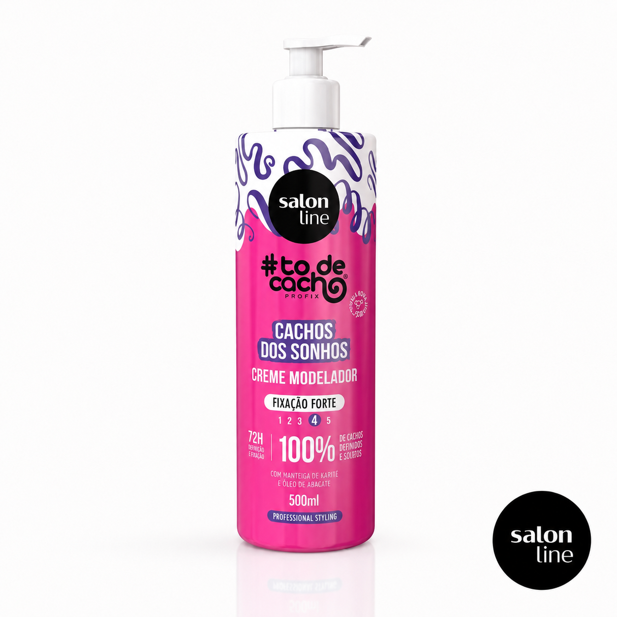 Crema Modeladora Cachos Dos Sonhos Fix Fuerte 500 ml Marca Salon Line Tienda SB100DOBRASIL Chile