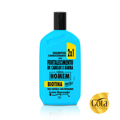 Shampoo Acondicionador Hombre 2 en 1 Biotina 430 ml Marca Gota Dorada - Chile