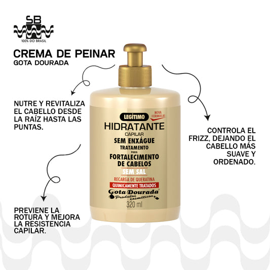 Crema sin enjuague para cabello tratado químicamente 320 ml