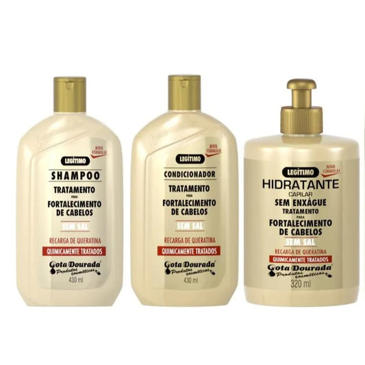 Gota Dourada Kit Fortalecimiento Cabello Tratado Químicamente