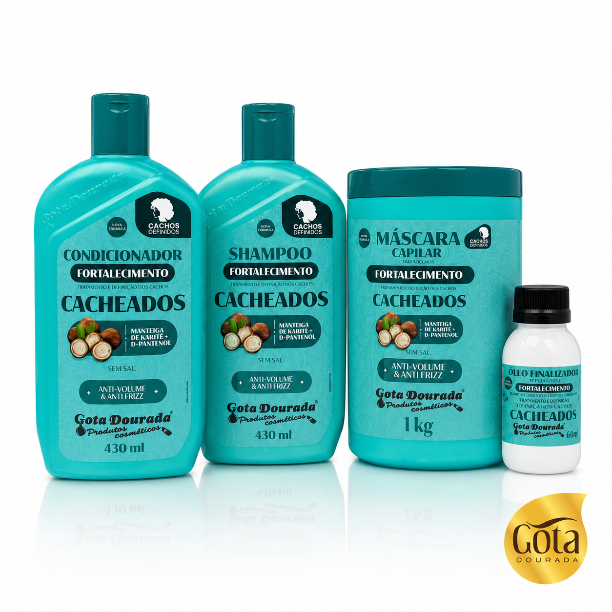 gota dourada pack definicion rizos shampoo acondicionador mascara finalizador