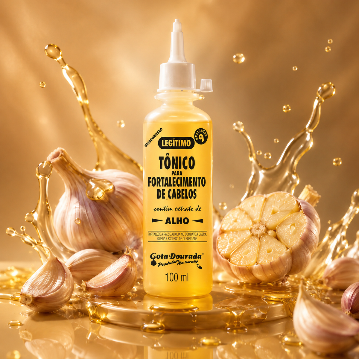 Tonico Fortalecimiento y Anticaída Ajo 100ml Marca Gota Dorada - Chile